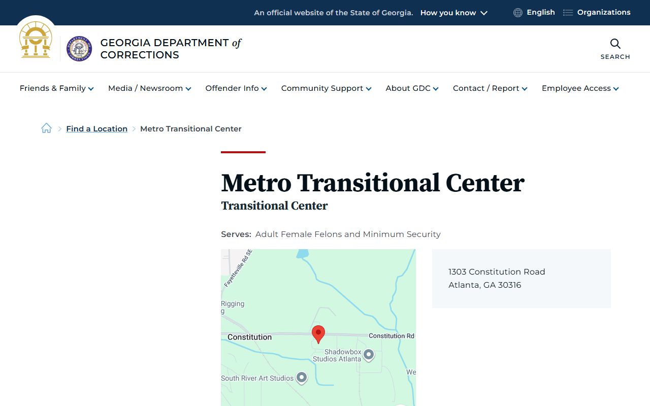 Metro Transitional Center GDC inmate search and facility page